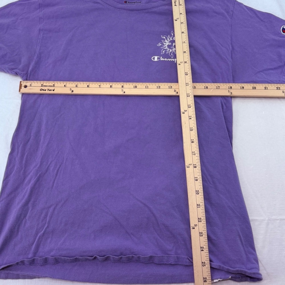 Champion Mens Purple Celestial Sun Graphic T-Shirt Size M Short Sleeve Cotton - Picture 4 of 6